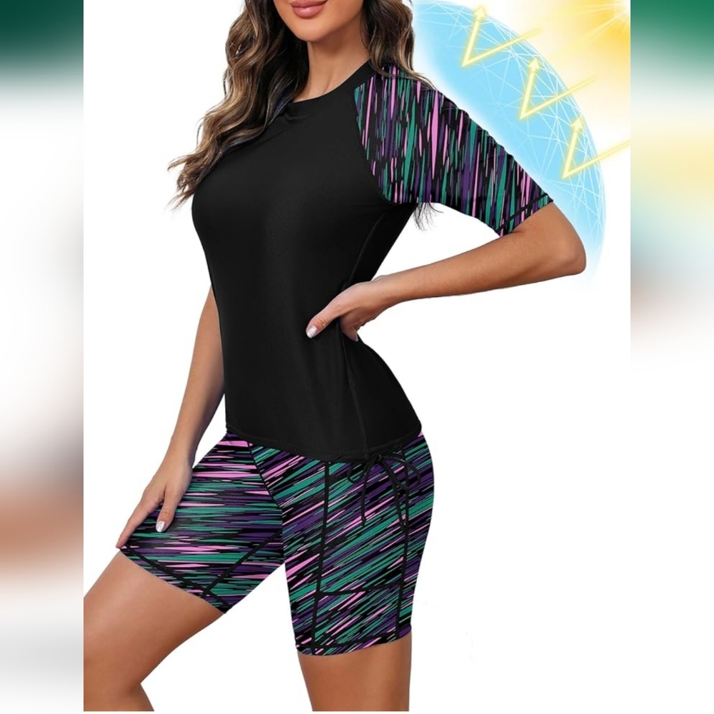 2Pc Rashguard Swimsuit - Picture 2 of 4